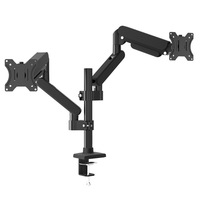 Soporte Ergonómico para Monitor con Doble Resorte de Gas, Ajustable en Altura, para Monitores de 19, 21, 25, 27 y 32 Pulgadas