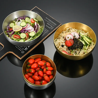 Coréen En Acier Inoxydable 5L Haute Capacité Cuisine Saladier Lave-Vaisselle Or Nouilles Fruit Couleur Bols À Mélanger Soupe Riz Utilisation