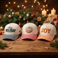 Cappellini da Baseball Ricamati con Motivo Leopardato per Natale, per Uomo e Donna, Personalizzazione Disponibile con MOQ Basso e Consegna Rapida