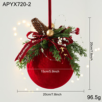 Boule de Noël en plastique floqué bordeaux, ornement sphérique avec fausses feuilles, ruban renne, décoration murale ou de porte pour Noël