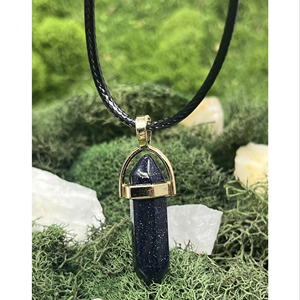 Pendentif en forme de crayon en pierre bleue dorée artisanale pour la décoration de la maison, cadeau et artisanat, prix de gros - Product Image 1