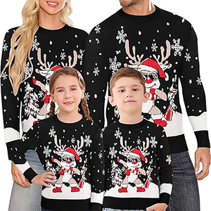 Custom <strong>Christmas</strong> Reindeer Jacquard Sweater Unisex Loose Casual Knitted Pullover Winter New Arrival <strong>Christmas</strong> <strong>Jumper</strong> for <strong>Family</strong> - Product Image 2