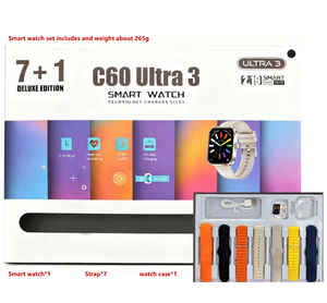 Смарт-часы ZongX 7 + 1 Pack C60 Ultra 3 с Bluetooth-связью, HD-дисплеем, множеством спортивных режимов, совместимые с iOS и Android - Product Image 1