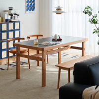 Table à manger moderne de style italien, luxe léger, en bois massif et placage de pierre, pour la maison, l'appartement et les restaurants, vente en gros d'usine