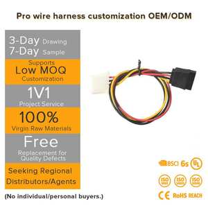 适用于计算机、摩托车、工厂自动化网络的工业以太网线束定制电缆组件，采用 PBT 绝缘 - Product Image 1