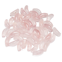 Perles d'espacement pour bracelets et colliers DIY, accessoires en pierre naturelle de haute qualité, pendentif tube incurvé sculpté en quartz rose Hibiscus de 26 mm