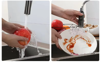 Robinet d'évier de cuisine à tirette à poignée unique avec noyau de valve en céramique, tuyau flexible d'eau froide et chaude, installation à un trou