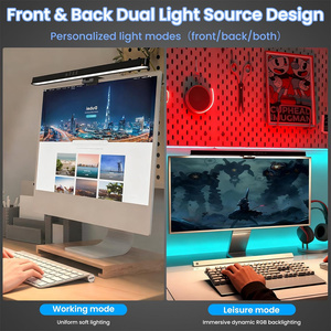 Lampe de moniteur 36 cm en ABS, lampe de moniteur USB, barre lumineuse pour écran d'ordinateur, pour <span class=keywords><strong>bureau</strong></span>, configuration de jeu et studio avec éclairage RVB - Product Image 3