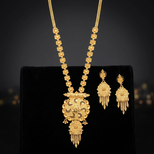 Colliers de mode en laiton plaqué or 14K 18K 24K en gros, ensemble de colliers au design floral traditionnel, bijoux Oro Joyería - Product Image 4