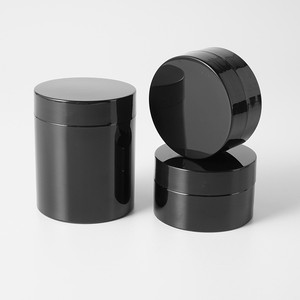 Pot cosmétique en plastique noir 50ml 100ml 200ml, contenant de crème en PET avec bouchon à vis pour emballage en gros - Product Image 1