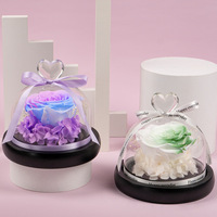 Bunga Abadi Alami Berkualitas Tinggi, Mawar Diawetkan Selamanya di Kubah Kaca dengan Lampu LED, Hadiah untuk Paskah, Valentine, Natal, Hari Ibu, untuknya