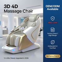 Fauteuil de massage L50S avec technologie 3D 4D, double cœur, commande vocale IA et roulement des pieds, idéal pour les centres de bien-être et villas, fabrication OEM, marque privée, expédition en gros