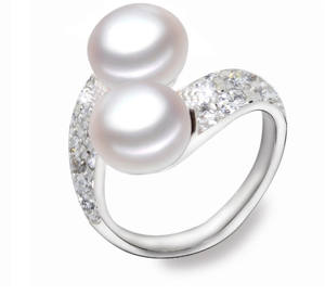 <span class=keywords><strong>Anillos</strong></span> de Compromiso de Perlas <span class=keywords><strong>James</strong></span> <span class=keywords><strong>Allen</strong></span> de Tamaño Personalizado, Joyería de Oro Blanco de 14K y 18K, Perlas de Agua de Mar, Joyería Jaxxon - Product Image 5