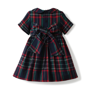 Boutique Giáng Sinh Phong Cách Cô Gái Ăn Mặc Mùa Hè Màu Đỏ Màu Xanh Lá Cây Sọc Mô Hình Peter Pan Cổ Áo Cô Gái Sang Trọng Ăn Mặc Với Chất Lượng Cao Nút - Product Image 2