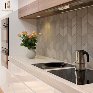 Armoire de <span class=keywords><strong>cuisine</strong></span> en PVC à grain de bois au design simple pour la <span class=keywords><strong>cuisine</strong></span> à domicile <span class=keywords><strong>Cuisine</strong></span> complète - Product Image 4