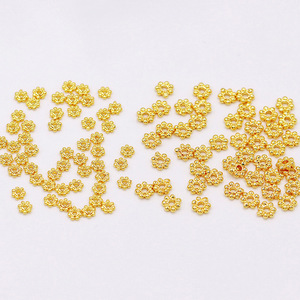 18K Gold Plated <b>Copper</b> Snowflake Spacer Flower Shape For <b>Bracelet</b> Making DIY Jewelry Accessory - Product Image 4