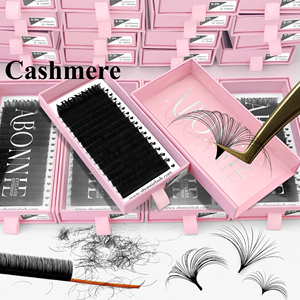 Plateaux de cils en cachemire en gros, logo personnalisé, plateaux de cils en velours mat moelleux et plus foncés, extensions de cils en volume en gros - Product Image 1