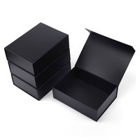 Cajas de luxe avec logo personnalisé de qualité supérieure quantité minimale de commande bas Boîte d'emballage rigide en carton noir magnétique pour les petites entreprises