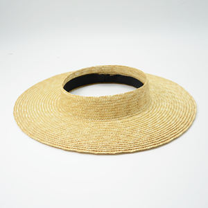 Viseras superiores vacías de verano para mujer Logotipo personalizado Impreso Fedora <span class=keywords><strong>Sombrero</strong></span> de Panamá con cinta Deportes Playa Esquí Pesca Hecho Hierba natural - Product Image 3