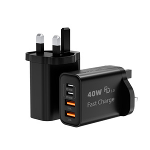 Cargador Samsung de 40W 2C+2A Estándar del Reino Unido, Cargador Rápido, Certificado UKCA, Compatible con Teléfonos Apple 15 y Samsung - Product Image 1