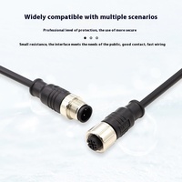 Connecteur étanche M12 en métal droit et coudé, 2-6 broches, mâle et femelle, avec contact en cuivre pour aviation