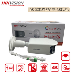 Hikvision Original English <span class=keywords><strong>DS</strong></span>-<span class=keywords><strong>2CD2T87G2P</strong></span>-LSU/SL 8MP Caméra IP panoramique ColorVu POE Bullet compatible ONVIF H.265+ Extérieur IP67 - Product Image 1