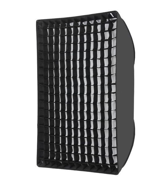 YEAH 24x35 Inch Quick Set up Folding Strip Soft Box Bowens Mount Rectangular Honeycomb Grid Softbox with Diffusers, Bag