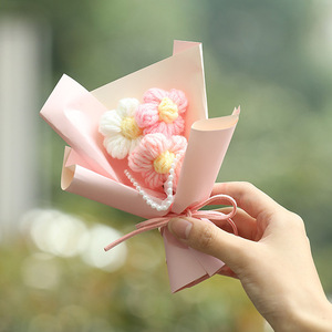 Ammy hecho a mano Mini Flor de punto Rosa girasol pequeño ramo de flores artificiales Mini ramo regalo de Navidad - Product Image 1