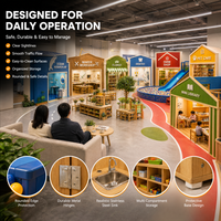 Zones d'activités modulaires pour enfants, commerciales, conformes aux normes, avec aire de jeux souple, thèmes Dentiste, Ferme, Boutique, Soins aux animaux et piscine à balles