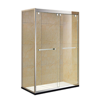 KMRY Porte de douche coulissante double face en aluminium SUS304 Cadre à 3 panneaux en verre pour salle de douche cabine