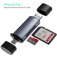 Puerto Compatible para móviles Laptop 480 Mbps 5Gbps 2 en 1 USB 3,0 SD TF Lector de tarjetas Transferencia DE DATOS Tipo C Lectores de tarjetas