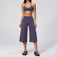 Nouvel ensemble de yoga tendance pour femmes, soutien-gorge de sport haut de gamme, pantalon capri ajusté à séchage rapide et taille haute pour le sport et le yoga féminin