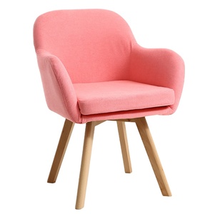 Pháp trang trí giọng ghế hiện đại màu hồng ghế gỗ bọc đệm dày phòng khách Ghế sofa đơn với chân gỗ - Product Image 1