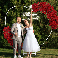 Arche de mariage en métal en forme de cœur pour ballons, support de toile de fond et colonne décorative, idéal pour mariages, Saint-Valentin et anniversaires