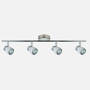 Barra LED 4 luci GU10, bianca, dimensioni 14x69,5x10 cm, ideale per l'illuminazione di interni e ambienti moderni. - Product Image 1