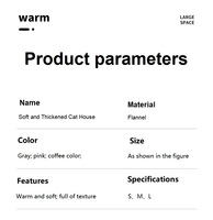 Nouveau Nid pour Chat Semi-fermé Hiver 2026 – Lit de Couchage Portable et Amovible pour Chats et Chiens – Maison Douce pour Animaux avec Nid