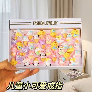 Sanrio Cartoon Ring Set For Girls Plastic Jewelry Gift <b>Box</b> <b>Mixed</b> Colors And Styles - Product Image 4