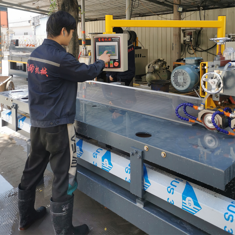 Ручная машина для резки керамических пластин с ЧПУ, пила для мокрого стола, резак для плитки с мощным двигателем 3 кВт и конструкцией двойной режущей головки