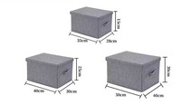 Cestas de Almacenamiento de Tela Lavinia con Tapas, Cajas Decorativas con Asas de PU, Cestas Plegables para Armarios, Apilables, Ligeras y Transpirables
