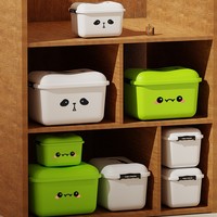 Boîte de rangement en plastique PP avec couvercle, motif dessin animé, portable, rectangulaire, pour jouets