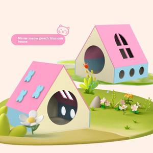 Badoamine ekstra büyük doğal uzay kapalı kedi evi yüksek görünümlü evrensel dört mevsim Pet yuva çevre dostu kedi mağara - Product Image 6