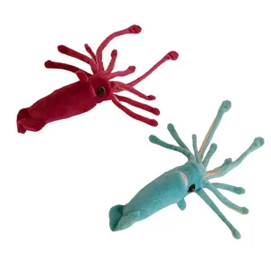 Jouet de calmar rouge vin, simulation de poulpe souple, aimant de réfrigérateur, animal de mer en peluche, pieuvre bleue avec aimant, fabricants de jouets en gros