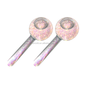 Globo de hielo Rosa transparente, masajeador facial con brillos, logotipo personalizado, fabricante, entrega rápida - Product Image 6