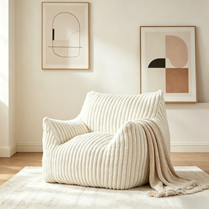 Divano a sacco in velluto a coste per bambini, comoda poltrona lounge a sacco per neonati, divano pigro da pavimento, poltrona imbottita accogliente <span class=keywords><strong>con</strong></span> braccioli per soggiorno - Product Image 1