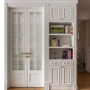 Porte intérieure de style français moderne avec âme en bois massif et surface en mélamine pour hôtel villa - Product Image 2