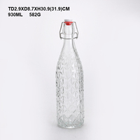 Bouteilles de kombucha de 1 litre, bouteilles en verre transparent pour soda, jus, eau, avec bouchon à bascule hermétique