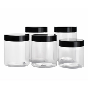 cosmetic packaging 30ml 50ml 100ml 120ml 200ml 250ml 500ml amber black pet plastic jar with plastic lid