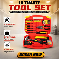 Ensemble d'outils à main de 82 pièces, boîte à outils, kit d'outils, jeu de douilles combinées robustes pour la réparation automobile