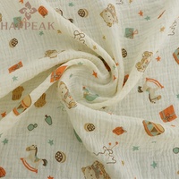 HAPPEAK tissu de mousseline de haute qualité en gros pur coton imprimé gaze tissu matériel pour pyjamas