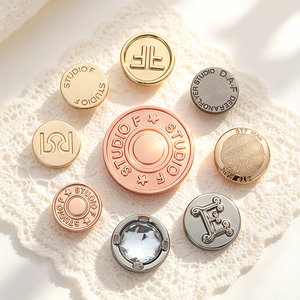 Zinc Alloy Garment Shank Buttons Custom Logo Embossed Vintage Plating Metal Buttons for Suit <b>Jacket</b> Overcoat - Product Image 2
